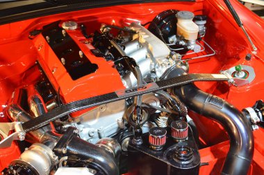 Manila Otomobil Salonu 'nda Honda S2000 araba motoru 