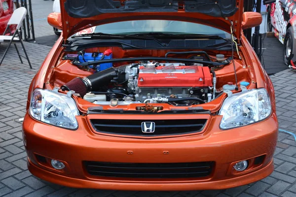 Honda Civic no pára-choques para Bumper 15 show de carros — Fotografia de Stock