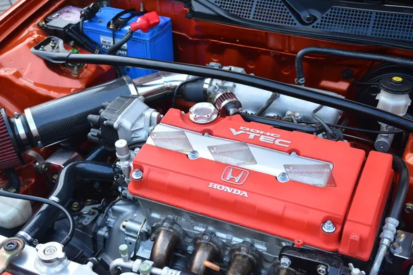 Honda Civic engine at Bumper to Bumper 15 car show — 스톡 사진