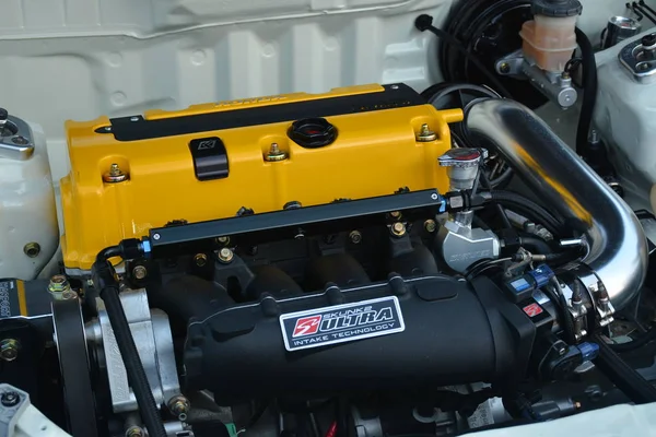 Honda Civic engine at Bumper to Bumper 15 car show — 스톡 사진