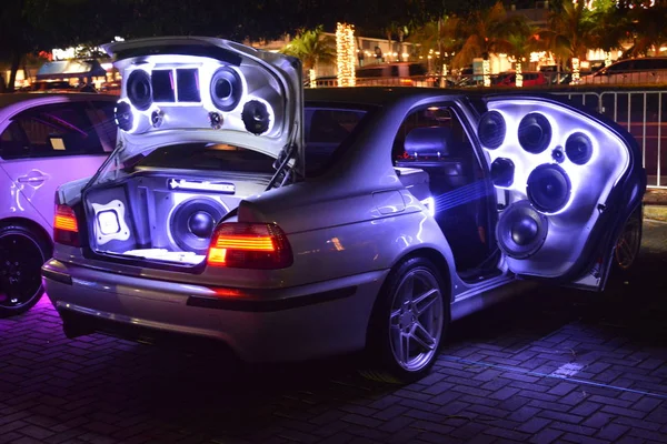 Customized sound system of BMW car at Bumper to Bumper 15 car sh — 스톡 사진