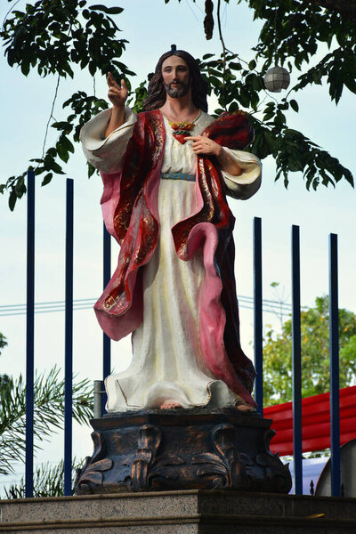 RIZAL, PH - NOV. 30: Jesus Christ statue at Antipolo Cathedral on November 30, 2019 in Antipolo, Rizal, Philippines.