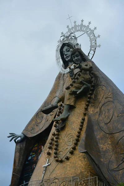Rizal Dec Regina Rica Rosarii Statue Facade December 2019 Tanay — Zdjęcie stockowe