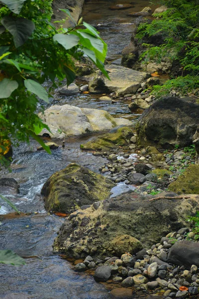Течение Реки Даранак Окружающими Скалами Танае Ризал Филиппины — стоковое фото