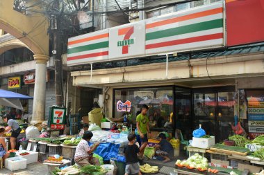 MANILA, PH - OCT. 5: 7 Eleven convenience store facade on October 5, 2019 in Hidalgo street, Manila, Philippines.