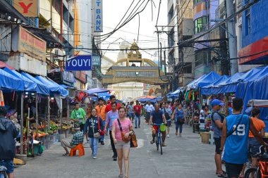 MANILA, PH - OCT. 5: Villalobos street on October 5, 2019 in Quiapo, Manila, Philippines.