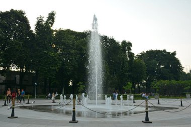MANILA, PH - OCT. 5: Plaza Moriones water fountain at Intramuros walled city on October 5, 2019 in Manila, Philippines. 