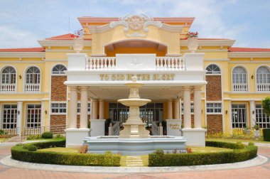 LAS PINAS, OCT. 11: Versailles Palace facade on October 11, 2015 in Almanza Dos, Las Pinas, Philippines.