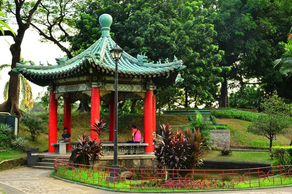 Manila Dec Pavillon Jardin Chinois Intérieur Parc Rizal Décembre 2016 — Photo