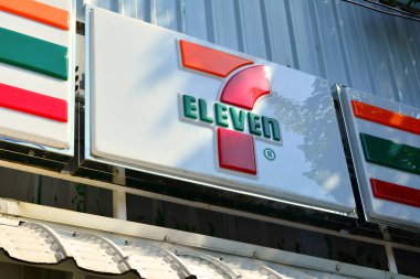 BANGKOK, TH - DEC 13: 7 Eleven convenience store signage at Dusit Zoo on December 13, 2016 in Khao Din Park, Bangkok, Thailand. Dusit Zoo is the oldest zoo in Bangkok, Thailand.