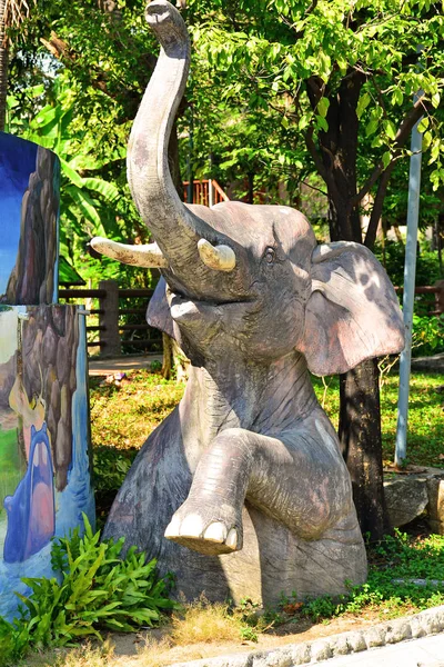 Bangkok Dec Elephant Statue Dusit Zoo December 2016 Khao Din — Stok fotoğraf