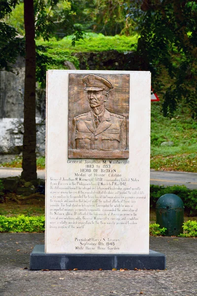 Cavite Dec General Jonathan Wainwright Marker Corregidor Island December 2016 — 图库照片