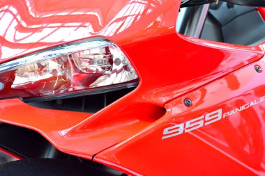 Pasay, Ph - 6 Kasım 2016 'da Manila Otomobil Salonu' nda Ducati 959 Panigale motosikleti Smx Kongre Merkezi, Pasay, Filipinler.