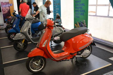 Pasig, Ph-Mar. 7: Vespa Primavera S Special Edition motosikleti 7 Mart 2020 'de Pasig, Filipinler' de 2. Ride Ph, Filipinler 'de bir motosiklet sergisidir..