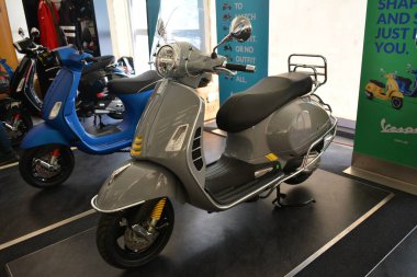 Pasig, Ph-Mar. 7: Vespa Gts Super Tech motosikleti 7 Mart 2020 'de Pasig, Filipinler' de 2. Ride Ph, Filipinler 'de bir motosiklet sergisidir..