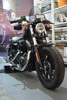 PASIG, PH - MAR. 7: Harley Davidson 2020 Sportster Forty-Eight motorcycle at 2nd Ride Ph on March 7, 2020 in Pasig, Philippines. Ride Ph is a motorcycle exhibit in the Philippines.