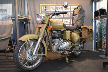 Pasig, Ph-Mar. 7: Royal Enfield Classic 500 motosikleti 7 Mart 2020 'de Pasig, Filipinler' de 2. Ride Ph, Filipinler 'de bir motosiklet sergisidir..