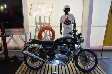 Pasig, Ph-Mar. 7: Royal Enfield Interceptor 650 motosiklet 7 Mart 2020 'de Pasig, Filipinler' de 2. Ride Ph, Filipinler 'de bir motosiklet sergisidir..