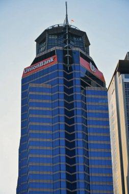 Pasig, Ph-Mar. 15: Union Bank Plaza cephesi 15 Mart 2020 Pasig, Filipinler.