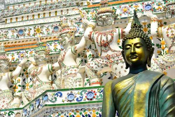 Bangkok Dic Wat Arun Estatua Pagoda Buddha Diciembre 2016 Bangkok —  Fotos de Stock