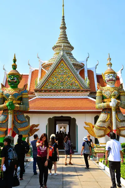 Bangkok December Wat Arun Wijdingszaal Tempel Voogd Figuur December 2016 — Stockfoto