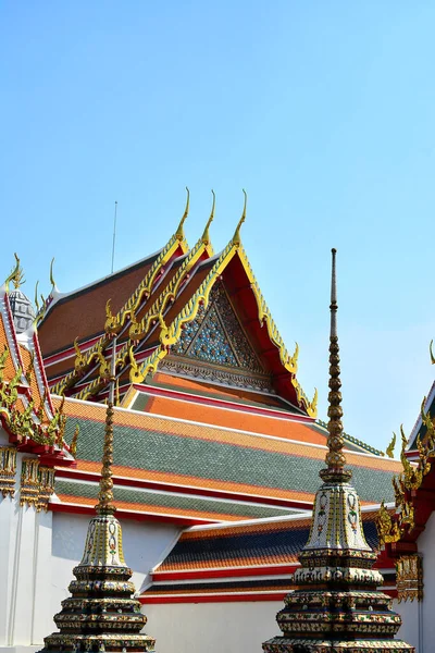 Bangkok Dec Detalhes Telhado Wat Pho Dezembro 2016 Bangkok Tailândia — Fotografia de Stock