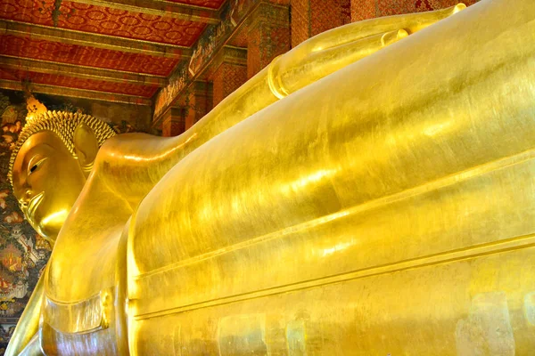 Bangkok December Fekvő Buddha Wat Pho December 2016 Bangkokban Thaiföldön — Stock Fotó