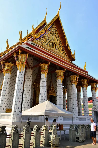 Bangkok Dec Wat Arun Templo Fachada Dezembro 2016 Bangkok Tailândia — Fotografia de Stock