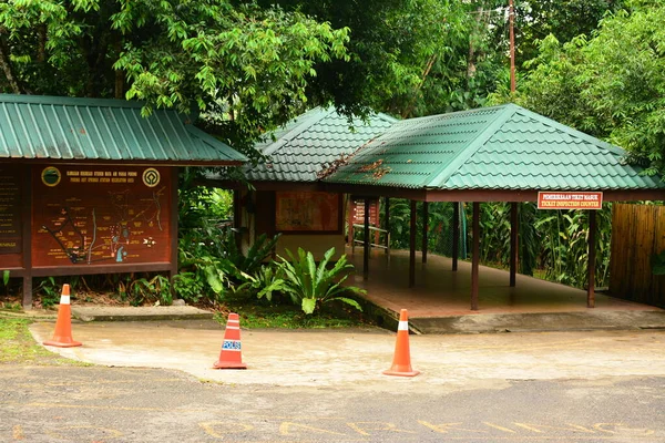 Sabah June 2016年6月18日在马来西亚沙巴城 Sabah Malaysia 推出温泉检票柜台 与Kinabalu国家公园的山地和次山地雨林形成鲜明对比的是 Poring位于低洼地区的热带雨林 — 图库照片