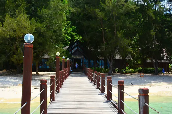 Sabah Junio Puente Peatonal Isla Manukan Junio 2016 Sabah Malasia — Foto de Stock