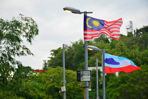 Kota Kinabalu Czerwiec Malezyjska Flaga Machająca Czerwca 2016 Kota Kinabalu — Zdjęcie stockowe