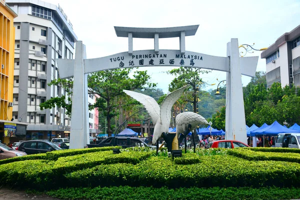 Kota Kinabalu June Great Egret Monuarch Tugu Peringatan Malaysia June — 图库照片