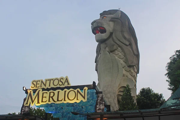 Isla Sentosa Octubre Estatua Atracción Sentosa Merlion Octubre 2015 Sentosa — Foto de Stock