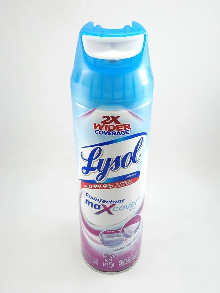 Manila Apr Lysol Desinfetante Spray Cobertura Máxima Abril 2020 Manila — Fotografia de Stock