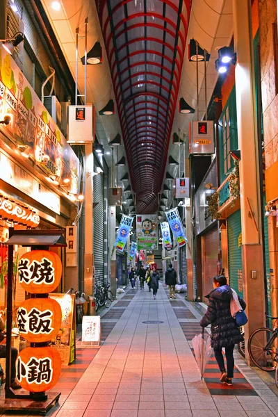 Inggris Osaka Apr Ebisu Bashi Suji Shopping Street Pada April — Stok Foto