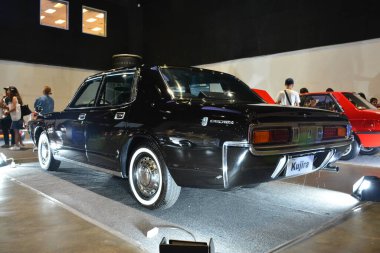 Pasay, PH - 28 Temmuz: Toyota Crown Bumper 'dan Bumper Prime araba fuarına 28 Temmuz 2019' da Pasay, Filipinler 'de. Bumper to Bumper, pazar sonrası arabaların yer aldığı bir araba fuarı..