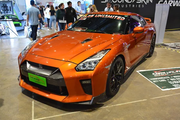 stock image PASAY, PH - JULY 28: Nissan gtr at Bumper to Bumper Prime car show on July 28, 2019 in Pasay, Philippines. Bumper to Bumper is an car show featuring aftermarket cars.