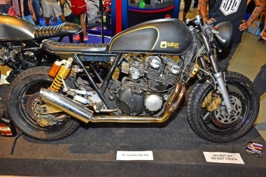 Pasay, PH - APR 23 - Yamaha XJR 400 motosiklet Trans Sport Show 23 Nisan 2017 Pasay, Filipinler.