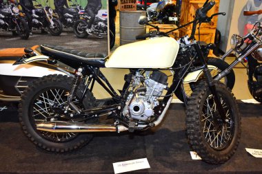 Pasay, PH - APR 23 - Kawasaki boksör motosikleti Trans Sport Show 'da 23 Nisan 2017 Pasay, Filipinler.