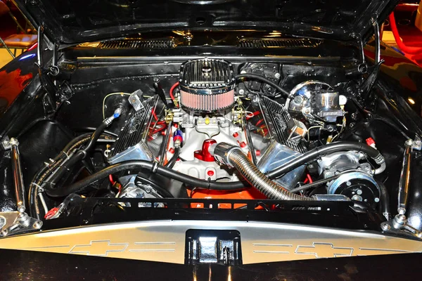 Pasay Apr Chevrolet Muscle Car Engine Targach Trans Sport Show — Zdjęcie stockowe