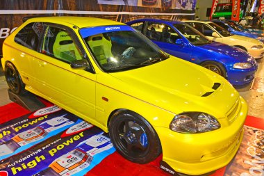 PAsay, PH - 30 NOV - 30 Kasım 2017 'de Filipinler' deki Manila Oto Salon araba fuarında Honda civic. 