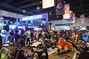 Pasay, PH - 16 Haziran - 16 Haziran 2019 tarihinde Filipinler 'deki Makina Moto fuarında farklı bir motosiklet görüntüsü.