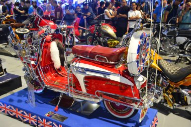 Pasay, PH - 16 Haziran - Lambretta motosiklet Makina Moto Show 'da 16 Haziran 2019 Pasay, Filipinler.
