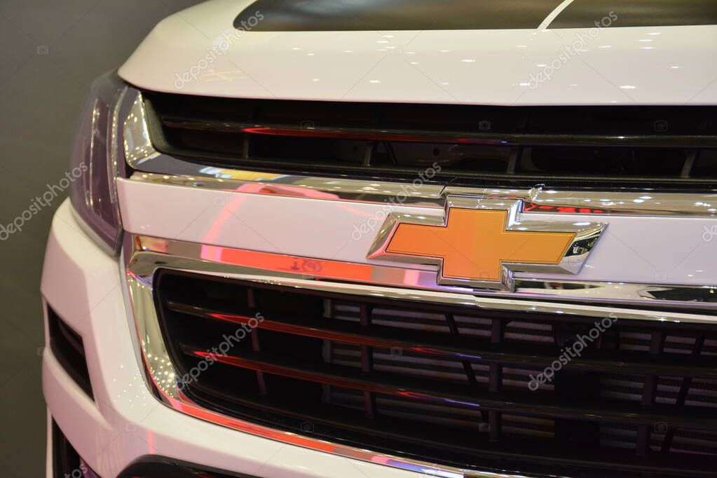 MANDALUYONG, PH - NOV 22 - Chevrolet Colorado storm pick up emblem at SM Megamall on November 22, 2018 in Mandaluyong, Philippines.