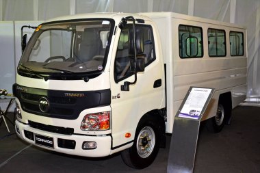 Pasay, PH - 7 Nisan - Manila Uluslararası Otomobil Fuarı 'nda Foton Kasırgası 7 Nisan 2018 Pasay, Filipinler.