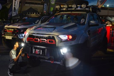 PASIG, PH - 5 Mayıs - Ford Ranger 5 Mayıs 2019 tarihinde Pasig, Filipinler 'de Hot Import Nights araba fuarında.