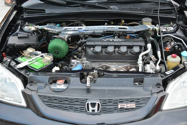 Pasig May Honda Civic Engine Hot Import Nights Car Show — Foto de Stock