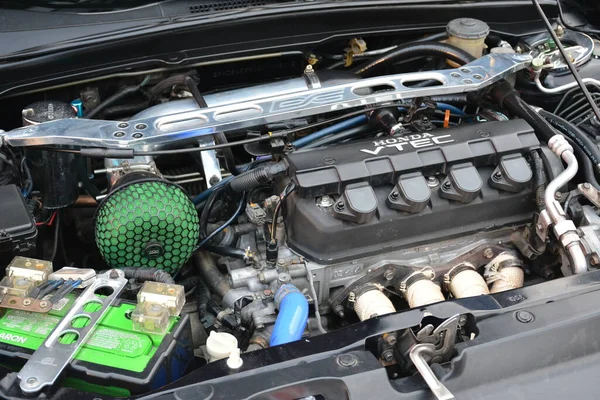 Pasig May Honda Civic Engine Автосалоні Hot Import Nights Травня — стокове фото