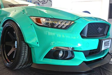 PASIG, PH - 13 Mayıs - Ford Mustang 13 Mayıs 2018 tarihinde Pasig, Filipinler 'de Hot Import Nights araba fuarında.