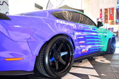 PASIG, PH - 13 Mayıs - Ford Mustang 13 Mayıs 2018 tarihinde Pasig, Filipinler 'de Hot Import Nights araba fuarında.